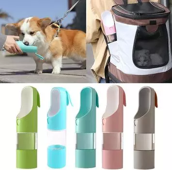 200ml Portable Dog Water Bottle For Small Large Dogs Cats Outdoor Walking Drinking Bowls Pet Feeder Puppy Chihuahua Supplies зелёный