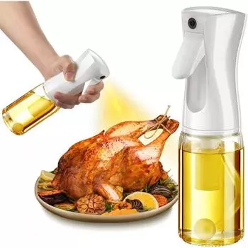 200mlSpray Oil Sprayer Bottle Glass Spray Oil Dispenser Jar Anti-leakage Oil Storage Bottle Cooking BBQ Olive Oil Sprayer Mister