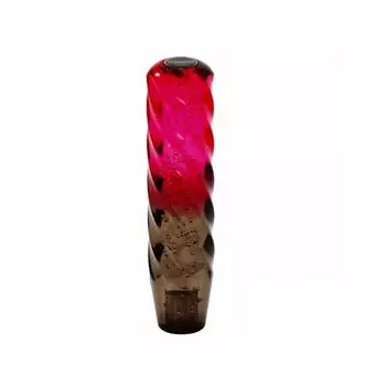 200mm Spiral Shift Knob with Conversion for Kei and Mazda Titan Dash Adapter, Red/Black, Isuzu, Mitsubishi, Trucks,