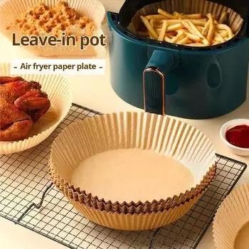 200pcs/set Air Fryer Disposable Paper Parchment Wood Pulp Steamer Cheesecake Air Fryer Accessories Baking Paper For Air Fryer