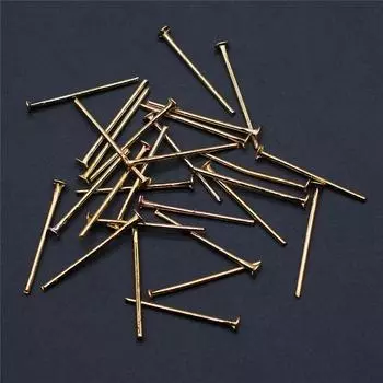 200шт булавка с плоской головкой, компоненты ювелирных изделий, аксессуары золотого цвета, железо 18 мм