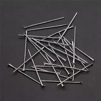 200шт булавка с плоской головкой, компоненты ювелирных изделий, аксессуары, родиевый цвет, железо 26 мм