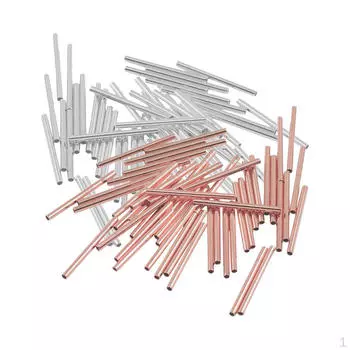 200шт золотые стеклярусные бусины-трубочки длиной 20мм с разделителями из бисера