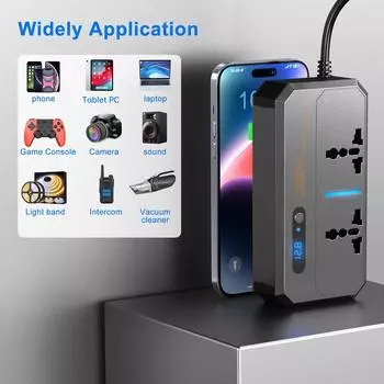 200W Car Inverter DC 12V to AC 110V 220V Car Inverter Converter Multi-function Socket Converter Car Inverter Power Adapter