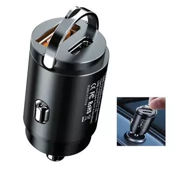 200W Mini Car Charger Fast Charging Mini USB Car Cigarette Lighter Adapter Accessories