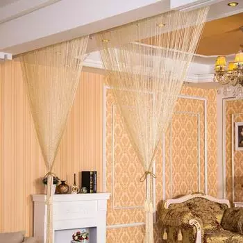 200x100 см блестящая кисточка, занавеска для двери, окна, комнаты, перегородка, занавеска, украшение для дома бежевый