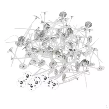 200x 2,5/3/3,5 см предварительно вощеный фитиль для свечей с подставками для изготовления — белый, 3,5 см