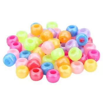 200x акриловые круглые бусины с отверстиями для изготовления ювелирных изделий своими руками, фурнитура, поделки 6X8.7mm разноцветный