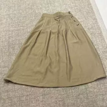 2010 Юбка Женская С высокой талией Приталенная Плиссированная Юбка Brian Casual Live 2025 Новая А-силуэта Весна и Лето Khaki M