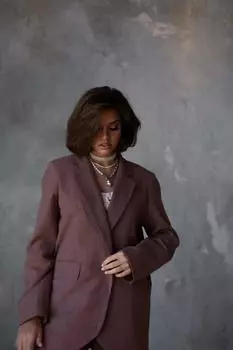 2014 - Коричневый льняной пиджак Bohemai Ponte