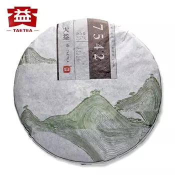 2014 TAETEA 7542 Шэн Пуэр Дайи 1401 Batch Raw Pu er Menghai Чайный пирог 357г