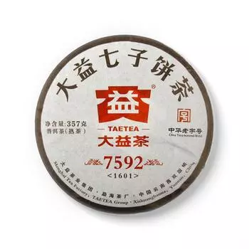 2016 год TAETEA Пуэр 7592 Чай Пуэр партия 1601 Дайи Спелый чай Пуэр 357г 357g
