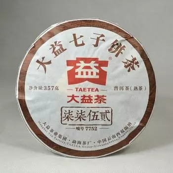 2016 Юньнань Мэнхай Дайи 7752 1601 Чай Шу Пу Эр Пуэр 357 г Спелый чайный пирог Пуэр 357g