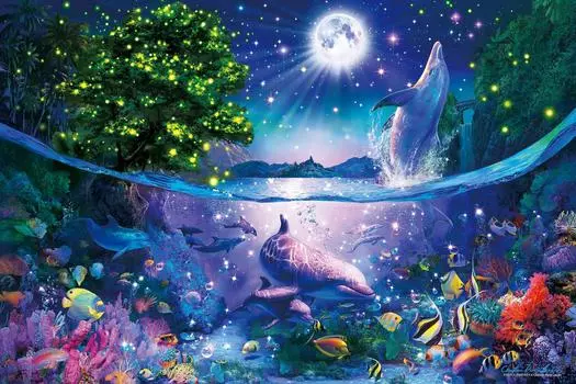 2016 Piece Glowing Jigsaw Puzzle Super Master Lassen Firefly Fantasy Very Small Piece (50x75cm)