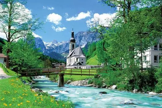 2016 Piece Puzzle Super Master of Puzzles Маленькая деревня с церковью Рамзау Очень маленький кусочек (50x75cm) [Элемент]