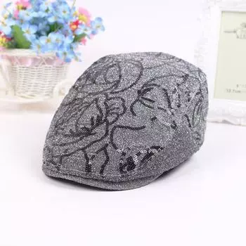 2016 шляпа этнический стиль цветок мода берет кепка мужская и женская вперед шляпа Adjustable золотой