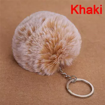 2017 искусственный мех кролика помпон брелок сумка брелок пушистый шарик пух хаки