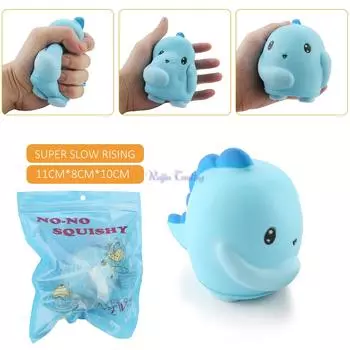 2017 Jumbo Kawaii Squishy Whale Super Slow Растущий 10 см Динозавр Мультфильм Детская Игрушка Кукла Хлеб Торт