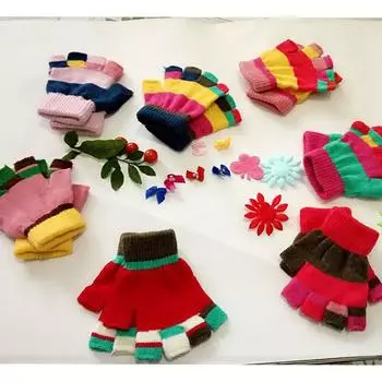 2018 Новые осенние и зимние детские вязаные теплые перчатки для студентов цветные перчатки вязаные перчатки