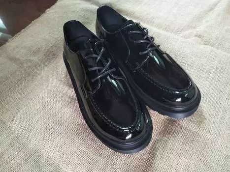 2018 spring new men s casual leather shoes men s British fashion British men s shoes breathable single shoes lace-up shoes tide 37 чёрный