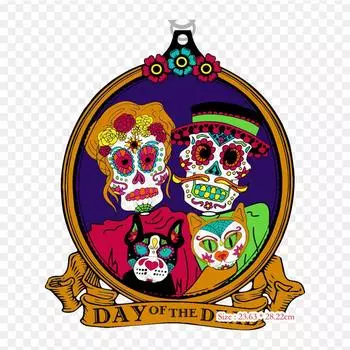 2019 день мертвой мили, термопереносная печать, виниловые нашивки, наклейки для одежды, аппликации «сделай сам», моющиеся нашивки