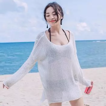 2019 Длинный рукав Сексуальный Пляжный Прикрытый Купальник Для Женщин One Size