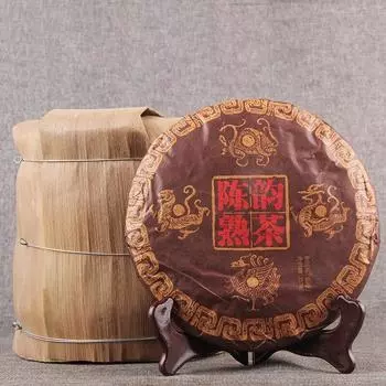 2019 год Юньнань Мэнхай Чэнь Юнь Древний чай Шу Пуэр Старый спелый чай Пуэр 357г 357g