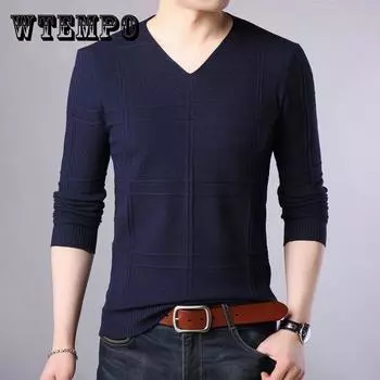 2019 Модный брендовый свитер мужской пуловер облегающий джемпер вязаный шерстяной осенний повседневный мужской одежды XXXL