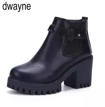 2019 new Fashion Boots Women Autumn Winter Round Toe zipper Leather Lady Ankle Boot boots women hjn89 35 чёрный