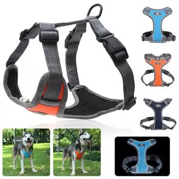 2019 Новая взрывозащищенная взрывозащищенная спинка на груди для собак среднего и крупного размера, светоотражающая спинка на груди S оранжевый