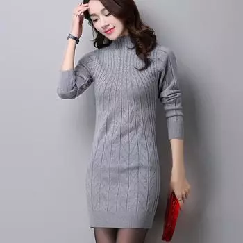 2019 новый женский теплый свитер на весну и осень-зиму, однотонный женский повседневный пуловер с рукавами One Size коричневый