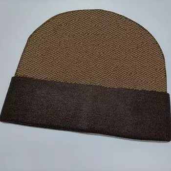 201# Export Woolen Cap Winter Korean Style Embroider Letter Toque Men and Women Plaid Minimalist Fashionable Knitted Hat 201# Coffee(With LOGO) One size