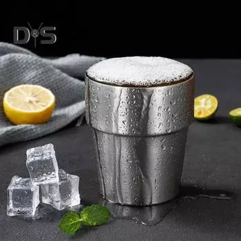 201 Нержавеющая стальная чашка, штабелируемая кружка для питья, двойная стенка, вакуумная изоляция, кофейная чашка, многоразовая посуда для питья, для дома, кемпинга, активного отдыха на природе S A