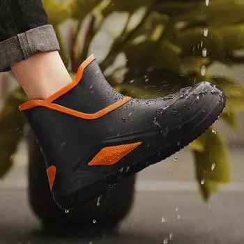 20204 Высокое качество, модная водонепроницаемая обувь для повара, мужские и женские резиновые сапоги, обувь для дождя в дождливый день 36 бежевый