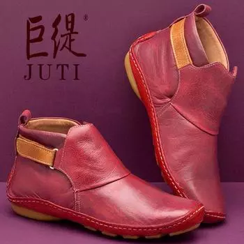 2020 autumn and winter giant Ti spot, Amazon independent station wish Europe and the United States foreign trade bow low help Roman short boots 35