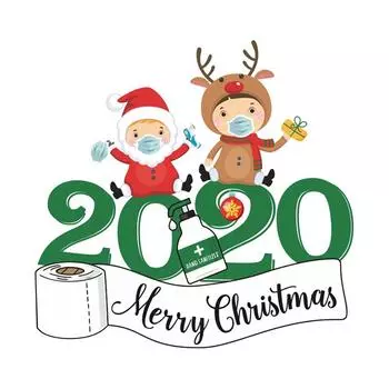 2020 Christmas Window Glass Stickers Decal Santa Elk Shop Xmas Party Wall Decor 15*14.5cm