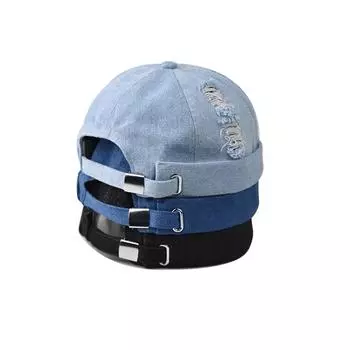 2020 Лето Make Old Holes Джинсы Мужчины Женщины Хип-хоп Кепка без полей Уличная одежда Skullcap Дыня Джинсовая шляпа Muts 56-58cm