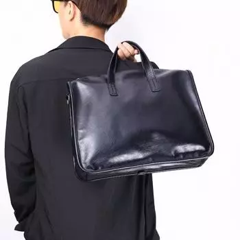 2020 Мужская повседневная сумка через плечо большой вместимости - корейский стиль деловой дорожный компьютерный портфель чёрный