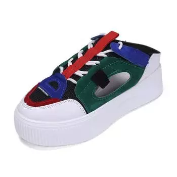 2020 new spring Korean version thick bottom hollow lazy bag head half slippers fashion wear female student Internet celebrity tide sandals 35