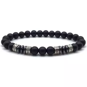 2020 простой модный мужской браслет, классический 8 мм, геометрический браслет с гематитом, мужские очаровательные ювелирные изделия, Pulsera
