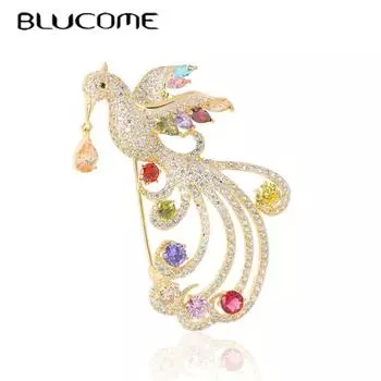 2020 роскошные броши с кубическим фениксом для женщин и мужчин, золотой цвет, медь, животное, свадебные украшения, банкетная брошь, булавки
