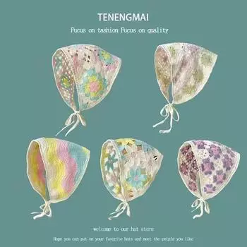 2020 Треугольная шапка шарф кепка h-образный вязаный цветок вязаный головной платок женский маленький галстук-ромашковый модный уличный платок