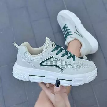 2020 Весна и лето Дышащая сетчатая обувь Бордовые туфли Повседневная модная обувь для папы Универсальная спортивная обувь на платформе Женская обувь 35