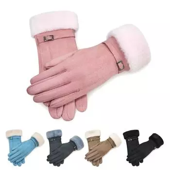 2020Новый стиль перчатки женские зимние модные женские утолщенные сохраняющие тепло перчатки зимние сенсорные женские зимние перчатки One Size