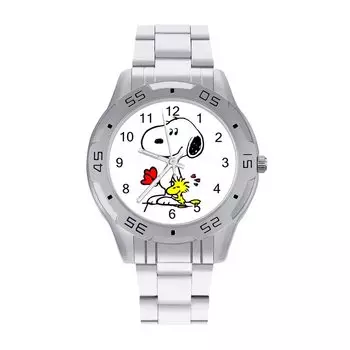 2021 Бизнес Сплав Snoopy Часы Мужчины Женщины 41MM Ремешок Из Нержавеющей Стали