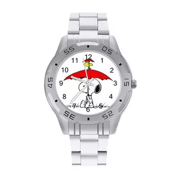2021 Бизнес Сплав Snoopy Часы Мужчины Женщины 41MM Ремешок Из Нержавеющей Стали
