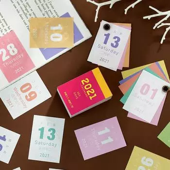 2021 Calendar The New Mini Desk Calendar for School Schedule Office Supplies Planner Paper Tearable Calendar A