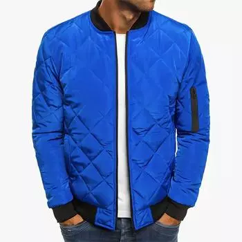 2021 легкая хлопковая теплая одежда, мужская куртка, весенне-осенняя однотонная короткая куртка в клетку с воротником-стойкой S красный