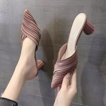 2021 летние модные женские сандалии на толстом каблуке, сексуальные повседневные сандалии, сандалии для вечеринок 35 чёрный