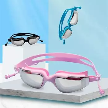 2021 летние новые мужские и женские противотуманные очки для плавания с гальваническим покрытием и мягкими затычками для ушей, водонепроницаемые очки для серфинга, дайвинга, плавания XS